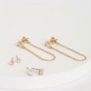 More for Me Gold Gemstone Earrings Set